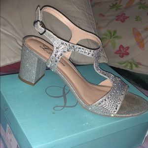 Silver Glitter Heels